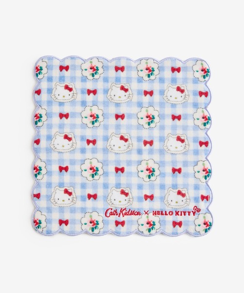 Cath Kidston(キャスキッドソン)の「Cath Kidston × Hello Kitty スカラップタオルハンカチ(ハンカチ/ハンドタオル・レディース・ピンク/サックスブルー・FREE)」の1枚目の写真