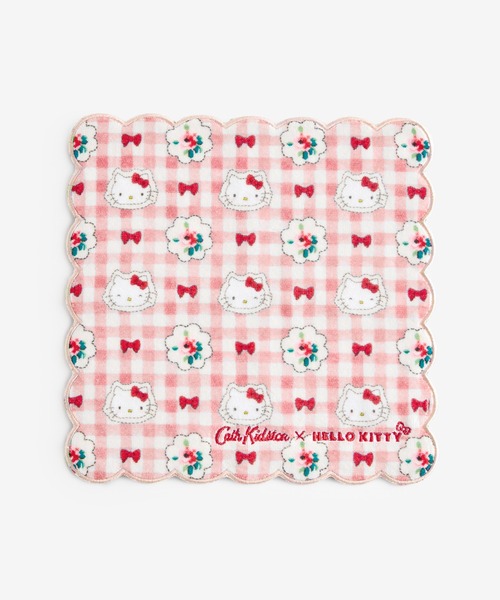 Cath Kidston(キャスキッドソン)の「Cath Kidston × Hello Kitty スカラップタオルハンカチ(ハンカチ/ハンドタオル・レディース・ピンク/サックスブルー・FREE)」の2枚目の写真
