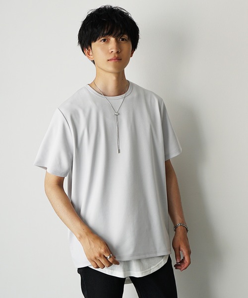 MinoriTY(マイノリティ)の「【MinoriTY】ストラクチャーオーバーサイズTシャツ メンズ 夏服 ユニセックス 半袖(Tシャツ/カットソー・メンズ・ブルー/ブラック/ライトグレー・L/M/S)」の6枚目の写真