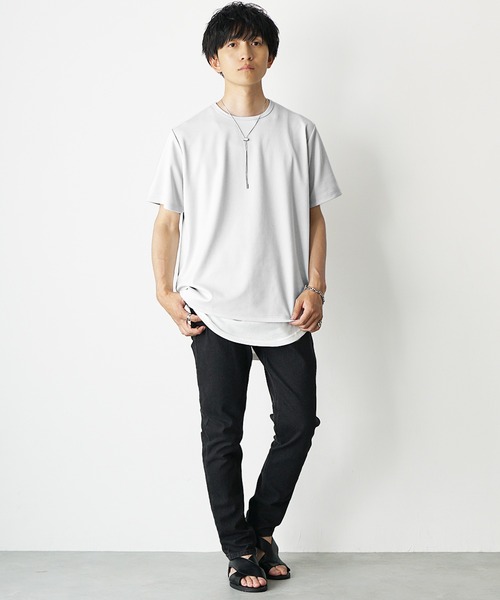 MinoriTY(マイノリティ)の「【MinoriTY】ストラクチャーオーバーサイズTシャツ メンズ 夏服 ユニセックス 半袖(Tシャツ/カットソー・メンズ・ブルー/ブラック/ライトグレー・L/M/S)」の7枚目の写真