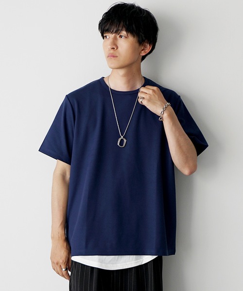 MinoriTY(マイノリティ)の「【MinoriTY】ストラクチャーオーバーサイズTシャツ メンズ 夏服 ユニセックス 半袖(Tシャツ/カットソー・メンズ・ブルー/ブラック/ライトグレー・L/M/S)」の8枚目の写真