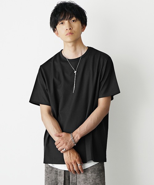 MinoriTY(マイノリティ)の「【MinoriTY】ストラクチャーオーバーサイズTシャツ メンズ 夏服 ユニセックス 半袖(Tシャツ/カットソー・メンズ・ブルー/ブラック/ライトグレー・L/M/S)」の11枚目の写真