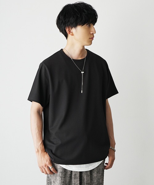 MinoriTY(マイノリティ)の「【MinoriTY】ストラクチャーオーバーサイズTシャツ メンズ 夏服 ユニセックス 半袖(Tシャツ/カットソー・メンズ・ブルー/ブラック/ライトグレー・L/M/S)」の14枚目の写真