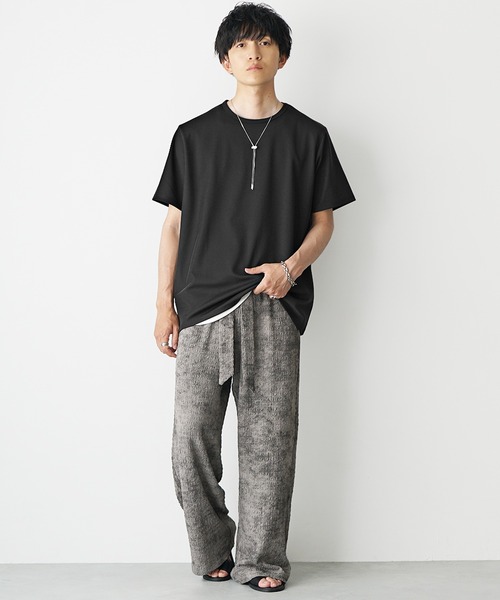 MinoriTY(マイノリティ)の「【MinoriTY】ストラクチャーオーバーサイズTシャツ メンズ 夏服 ユニセックス 半袖(Tシャツ/カットソー・メンズ・ブルー/ブラック/ライトグレー・L/M/S)」の15枚目の写真