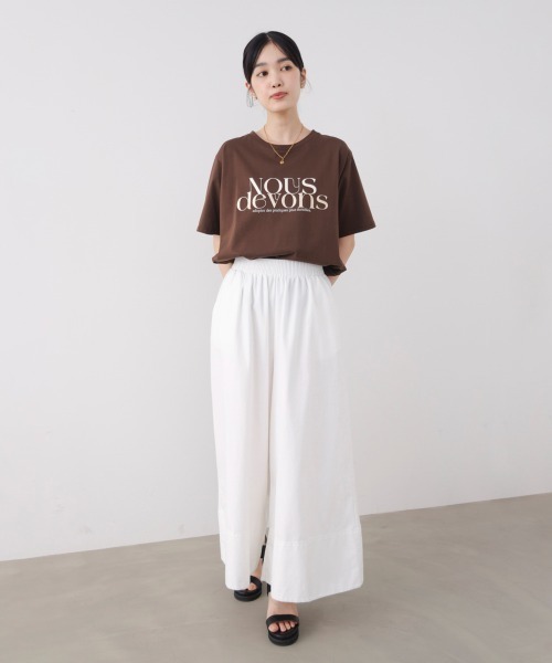 Bou Jeloud(ブージュルード)の「裾切替ワイドパンツ(その他パンツ・レディース・インディゴブルー/ブラック/ホワイト・FREE)」の12枚目の写真