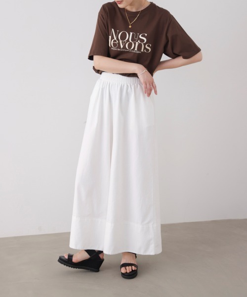 Bou Jeloud(ブージュルード)の「裾切替ワイドパンツ(その他パンツ・レディース・インディゴブルー/ブラック/ホワイト・FREE)」の7枚目の写真
