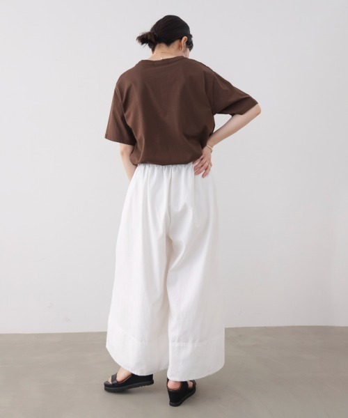 Bou Jeloud(ブージュルード)の「裾切替ワイドパンツ(その他パンツ・レディース・インディゴブルー/ブラック/ホワイト・FREE)」の5枚目の写真