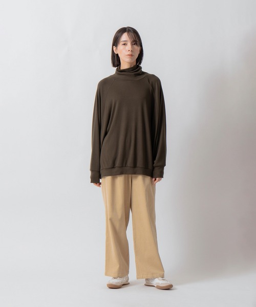 Kelen(ケレン)の「「KELEN / ケレン」ドルマンスリーブハイネックトップス(Tシャツ/カットソー・レディース・カーキ/ブラック/チャコールグレー/ライトベージュ・S/M)」の10枚目の写真