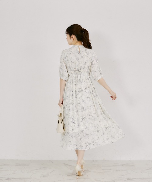 tocco closet(トッコ クローゼット)の「ボウタイ付きウエストタックワンピース(ワンピース・レディース・オフホワイト/ネイビー/ピンク・M)」の17枚目の写真