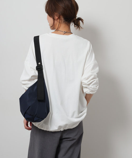 JOURNAL STANDARD relume（ジャーナルスタンダード　レリューム）の「《追加3》ギャザーヘムロングスリーブ（Tシャツ/カットソー・レディース・ネイビー/ナチュラル/ライトグレー/ホワイト/ブラック・FREE）」の15枚目の写真