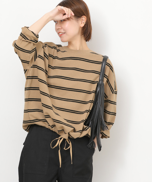 JOURNAL STANDARD relume（ジャーナルスタンダード　レリューム）の「《追加3》ギャザーヘムロングスリーブ（Tシャツ/カットソー・レディース・ネイビー/ナチュラル/ライトグレー/ホワイト/ブラック・FREE）」の21枚目の写真