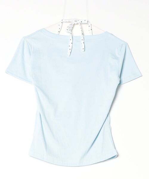 gossip！ロサンゼルス（ゴシップロサンゼルス）の「【Y2Kガーリー】 ドット柄ホルターネックレイヤード風Tシャツ（Tシャツ/カットソー・レディース・ドット・M）」の2枚目の写真