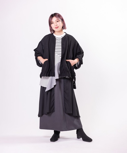 OSMOSIS（オズモーシス）の「シフォンレイヤードスカート（スカート・レディース・ライトベージュ/ダークグレー/ブラック・ONE SIZE）」の15枚目の写真