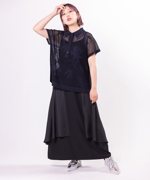 OSMOSIS（オズモーシス）の「シフォンレイヤードスカート（スカート・レディース・ライトベージュ/ダークグレー/ブラック・ONE SIZE）」の22枚目の写真
