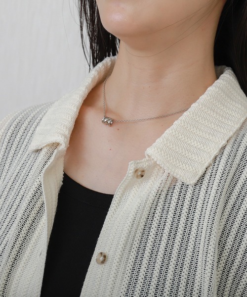 libelle more(リベル モア)の「メッシュニットポロカラーカーディガン(カーディガン/ボレロ・レディース・ホワイト系その他/ブラック/アイボリー・L/M)」の19枚目の写真
