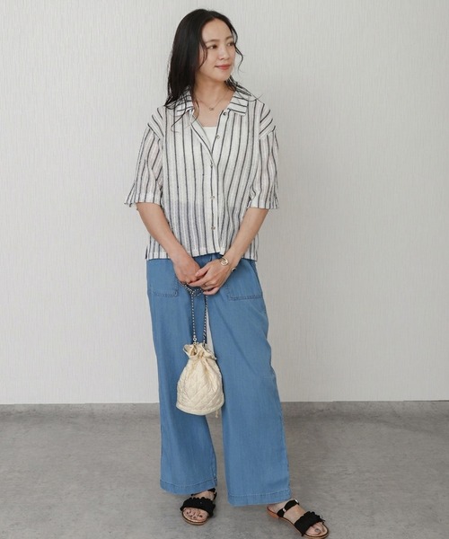 libelle more(リベル モア)の「メッシュニットポロカラーカーディガン(カーディガン/ボレロ・レディース・ホワイト系その他/ブラック/アイボリー・L/M)」の21枚目の写真