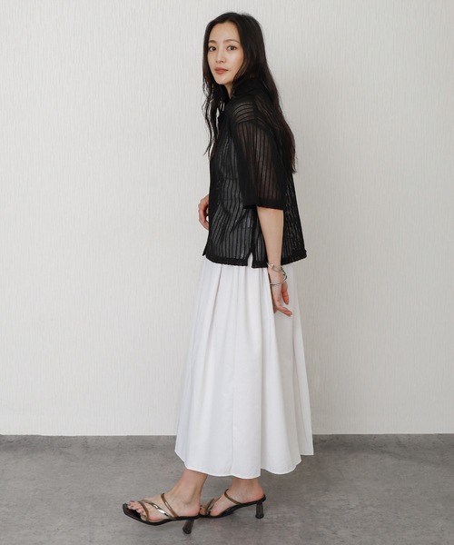 libelle more(リベル モア)の「メッシュニットポロカラーカーディガン(カーディガン/ボレロ・レディース・ホワイト系その他/ブラック/アイボリー・L/M)」の5枚目の写真