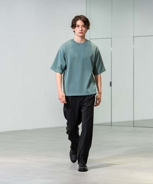 CITY TOKYO（シティトウキョウ）の「【CITY TOKYO/シティートーキョー】Joint knit リラックスTee（Tシャツ/カットソー・メンズ・グレー系その他/ミント/オフホワイト/ネイビー・2/1）」の6枚目の写真