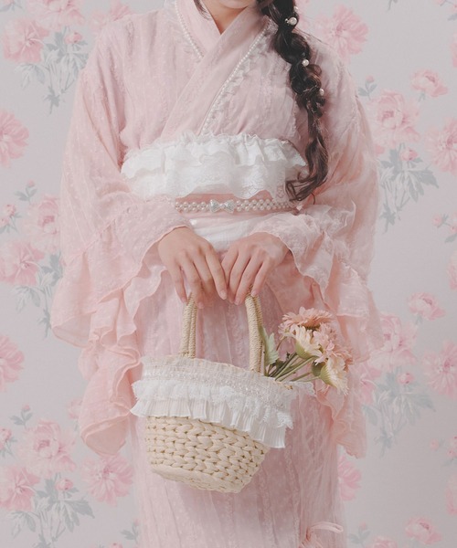 DearMyLoveRose(ディアマイラブローズ)の「プリーツフリルバスケットバッグ(ショルダーバッグ・レディース・オフホワイト・FREE)」の4枚目の写真
