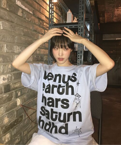 HOODHOOD(フッドフッド)の「プラネットレタリング半袖Tシャツスカイブルー(Tシャツ/カットソー・レディース・その他・0/1/2)」の9枚目の写真