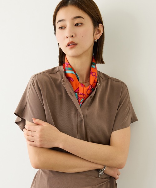 ROPE'（ロペ）の「シルクライクラップワンピース/接触冷感・シワ防止・吸水速乾・イージーケア（ワンピース・レディース・ブラウン系その他2・FREE）」の19枚目の写真