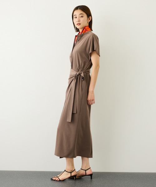 ROPE'（ロペ）の「シルクライクラップワンピース/接触冷感・シワ防止・吸水速乾・イージーケア（ワンピース・レディース・ブラウン系その他2・FREE）」の13枚目の写真