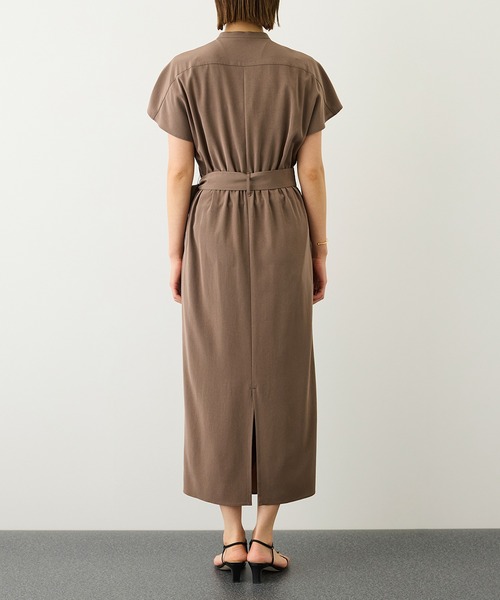 ROPE'（ロペ）の「シルクライクラップワンピース/接触冷感・シワ防止・吸水速乾・イージーケア（ワンピース・レディース・ブラウン系その他2・FREE）」の5枚目の写真