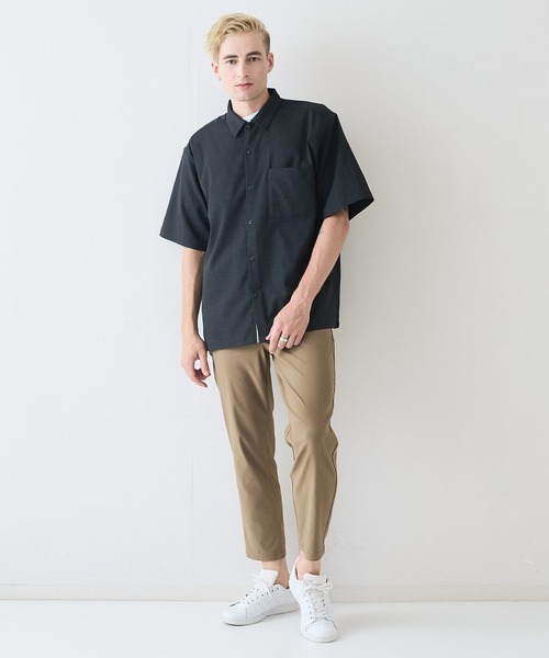 LB/S (エルビーエス)の「【NATURAL STORY/ナチュラルストーリー】【ドライな風合いと速乾性で快適な着心地】リネンタッチ半袖シャツ 快適素材 ドライタッチ 速乾 ナチュラル 柔らかい ユニセックス(シャツ/ブラウス・メンズ・グレー/チャコールグレー・MEDIUM/LARGE/X-LARGE)」の7枚目の写真