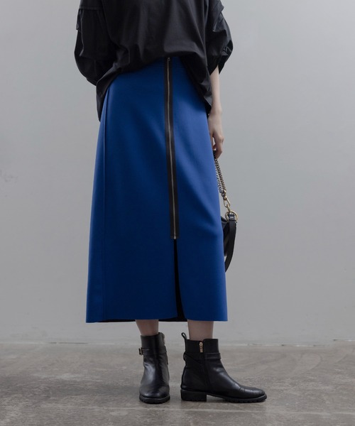 Eimee Law(エイミーロウ)の「リバーシブル ボンディングZIPスカート(スカート・レディース・ブルー/ダークブラウン/ブラック・FREE)」の10枚目の写真