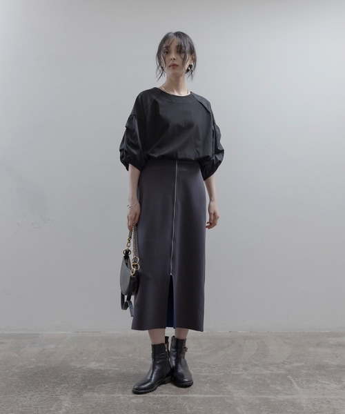 Eimee Law(エイミーロウ)の「リバーシブル ボンディングZIPスカート(スカート・レディース・ブルー/ダークブラウン/ブラック・FREE)」の11枚目の写真