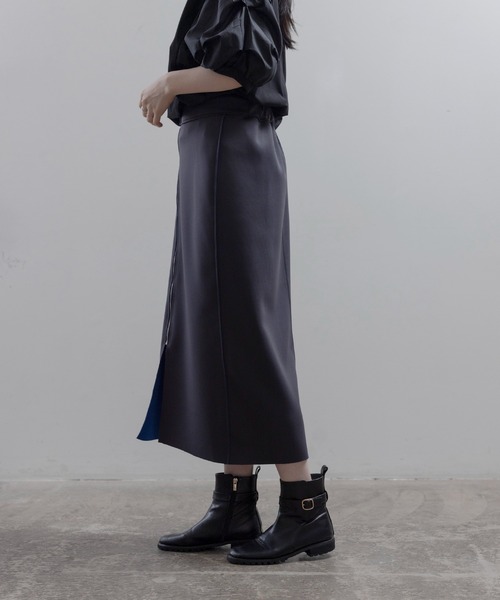 Eimee Law(エイミーロウ)の「リバーシブル ボンディングZIPスカート(スカート・レディース・ブルー/ダークブラウン/ブラック・FREE)」の15枚目の写真