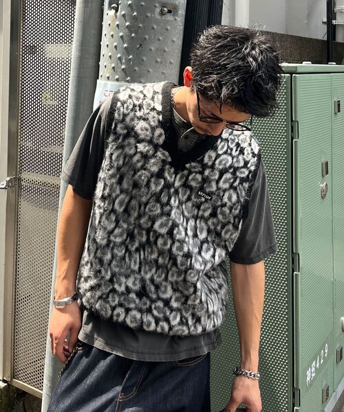 CIAOPANIC（チャオパニック）の「レオパードシャギーニットベスト（カーディガン/ボレロ・メンズ・ブラウン/ブラック・LARGE/MEDIUM）」の17枚目の写真