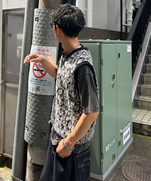 CIAOPANIC（チャオパニック）の「レオパードシャギーニットベスト（カーディガン/ボレロ・メンズ・ブラウン/ブラック・LARGE/MEDIUM）」の19枚目の写真