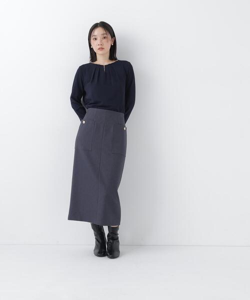 NATURAL BEAUTY BASIC(ナチュラルビューティーベーシック)の「パールポイントブラウス(シャツ/ブラウス・レディース・ベージュ/オフホワイト/ネイビー/ピンク・SMALL/MEDIUM)」の9枚目の写真