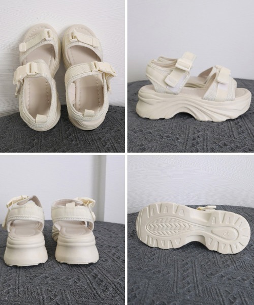 Miniministore（ミニミニストア）の「厚底スポーツサンダル 波形ソールスポサン（サンダル・レディース・アイボリー/ブラック・24.5cm/24.0cm/23.5cm/23.0cm/22.5cm）」の7枚目の写真