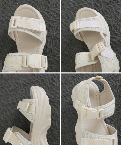 Miniministore（ミニミニストア）の「厚底スポーツサンダル 波形ソールスポサン（サンダル・レディース・アイボリー/ブラック・24.5cm/24.0cm/23.5cm/23.0cm/22.5cm）」の8枚目の写真
