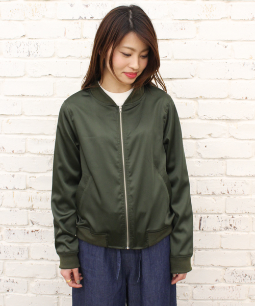 CIAOPANIC（チャオパニック）の「【Ciaopanic】サテンＺＩＰブルゾン（ブルゾン・レディース・ブラック/カーキ/ブルー・FREE）」の11枚目の写真