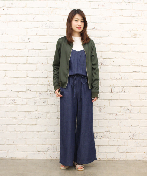 CIAOPANIC（チャオパニック）の「【Ciaopanic】サテンＺＩＰブルゾン（ブルゾン・レディース・ブラック/カーキ/ブルー・FREE）」の12枚目の写真