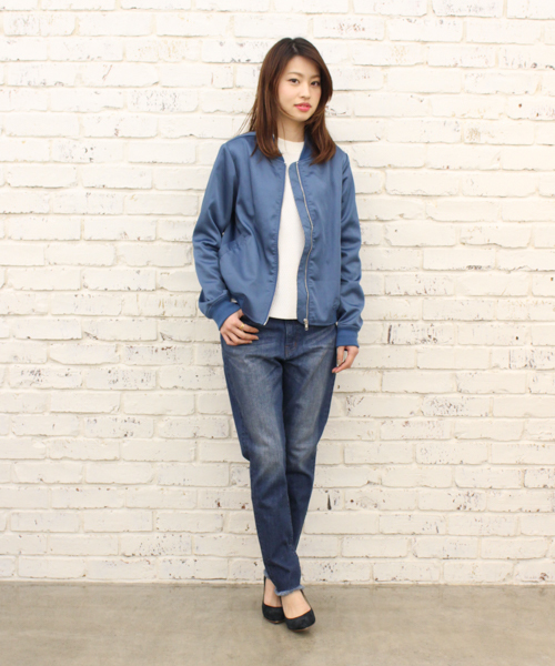 CIAOPANIC（チャオパニック）の「【Ciaopanic】サテンＺＩＰブルゾン（ブルゾン・レディース・ブラック/カーキ/ブルー・FREE）」の13枚目の写真