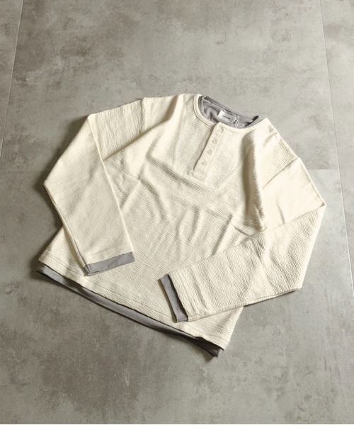 ATELANE(アテレーン)の「ATELANE /フェイクレイヤードヘンリーネック(Tシャツ/カットソー・メンズ・ブラック/ホワイト/ネイビー・X-LARGE/LARGE/MEDIUM)」の10枚目の写真
