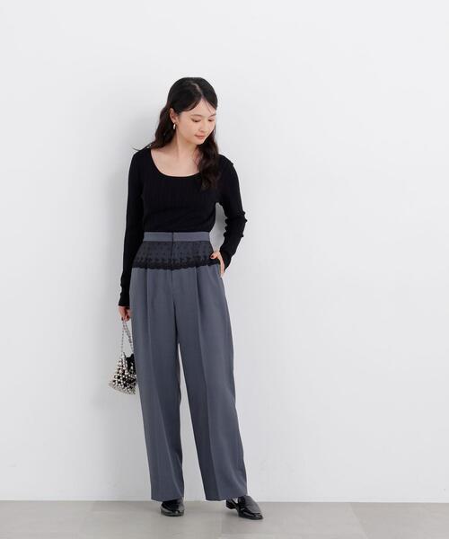 N.(N. Natural Beauty Basic)(エヌエヌナチュラルビューティーベーシック)の「ウエストレースドッキングパンツ(その他パンツ・レディース・ブラウン系その他/グレー系その他・MEDIUM/P/S)」の3枚目の写真