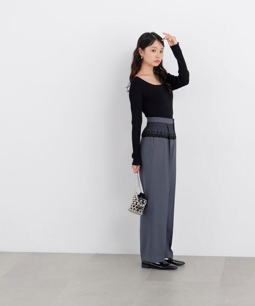 N.(N. Natural Beauty Basic)(エヌエヌナチュラルビューティーベーシック)の「ウエストレースドッキングパンツ(その他パンツ・レディース・ブラウン系その他/グレー系その他・MEDIUM/P/S)」の4枚目の写真
