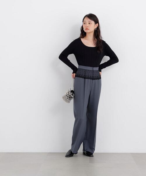 N.(N. Natural Beauty Basic)(エヌエヌナチュラルビューティーベーシック)の「ウエストレースドッキングパンツ(その他パンツ・レディース・ブラウン系その他/グレー系その他・MEDIUM/P/S)」の6枚目の写真