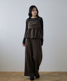 【ONかわ】バルーンペプラムビスチェ×スラックスSET