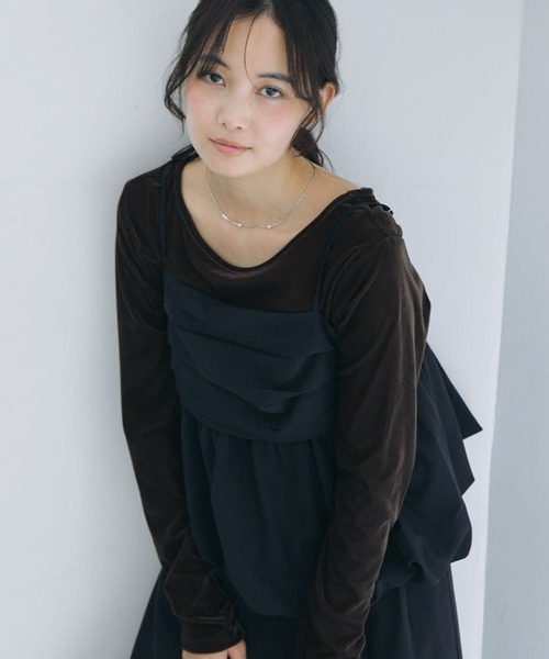 archives(アルシーヴ)の「【ONかわ】バルーンペプラムビスチェ×スラックスSET(パンツドレス・レディース・BROWN/BLACK・MEDIUM)」の9枚目の写真