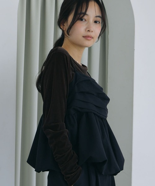 archives(アルシーヴ)の「【ONかわ】バルーンペプラムビスチェ×スラックスSET(パンツドレス・レディース・BROWN/BLACK・MEDIUM)」の11枚目の写真