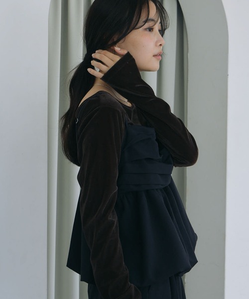 archives(アルシーヴ)の「【ONかわ】バルーンペプラムビスチェ×スラックスSET(パンツドレス・レディース・BROWN/BLACK・MEDIUM)」の12枚目の写真
