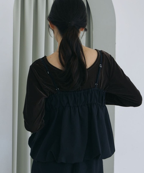 archives(アルシーヴ)の「【ONかわ】バルーンペプラムビスチェ×スラックスSET(パンツドレス・レディース・BROWN/BLACK・MEDIUM)」の13枚目の写真