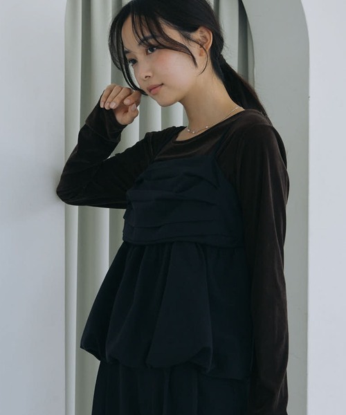 archives(アルシーヴ)の「【ONかわ】バルーンペプラムビスチェ×スラックスSET(パンツドレス・レディース・BROWN/BLACK・MEDIUM)」の14枚目の写真