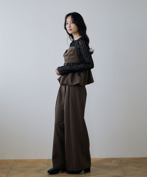archives(アルシーヴ)の「【ONかわ】バルーンペプラムビスチェ×スラックスSET(パンツドレス・レディース・BROWN/BLACK・MEDIUM)」の19枚目の写真